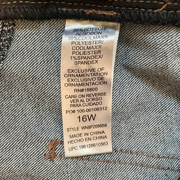 Democracy 16W Ab Technology Ankle Jeans Blue Distressed Slimming Fit - Picture 6 of 13